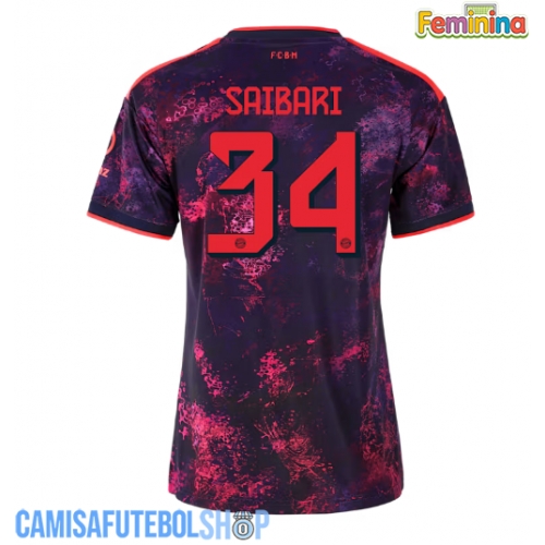 Camisa de time de futebol Bayern Munich Ismael Saibari #34 Replicas 3º Equipamento Feminina 2026-27 Manga Curta